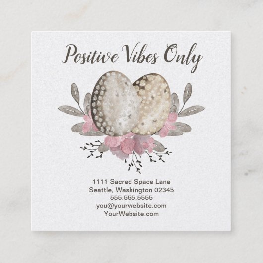 Eggs Boho Waterverf Vierkante Visitekaartje (Achterkant)