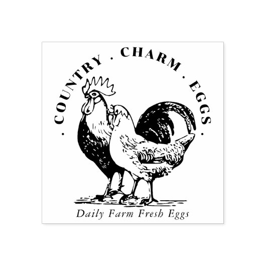 Eggs Carton Family Boerderij Land Handtekening Rubberstempel (Afrduk)