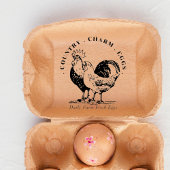 Eggs Carton Family Boerderij Land Handtekening Rubberstempel