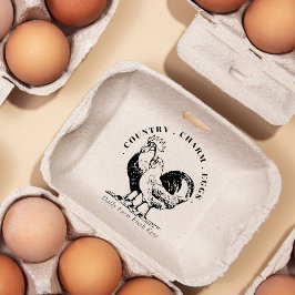 Eggs Carton Family Boerderij Land Handtekening Rubberstempel