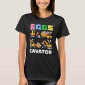 Eggs Cavator Easter Bunny Construction Trucks Boys T-shirt (Voorkant)