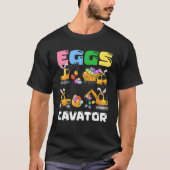 Eggs Cavator Easter Bunny Construction Trucks Boys T-shirt (Voorkant)