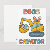 Eggs Cavator Funny Construction Easter Card Feestdagenkaart (Voorkant / Achterkant)