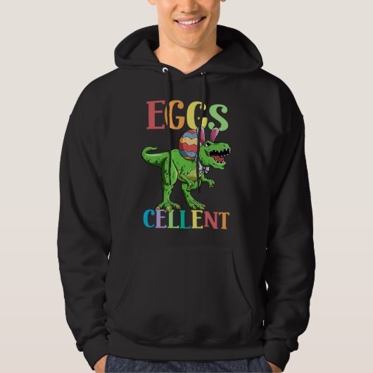 Eggs Cellent Easter Rex Dinosaur Bunny Kids Dino B Hoodie (Voorkant)