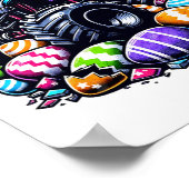 Eggs Crusher Paasdag Monstertruck Kinder peuter Poster (Hoek)