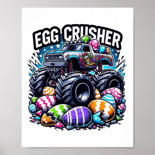 Eggs Crusher Paasdag Monstertruck Kinder peuter Poster (Voorkant)