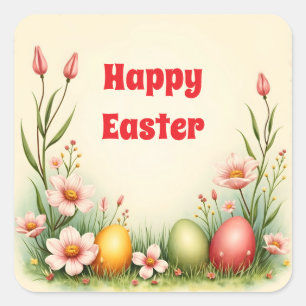 Eggs Easter Populair Collectie Vierkante Sticker