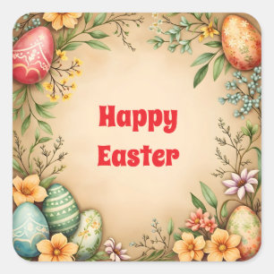 Eggs Easter trendy Collectie Vierkante Sticker