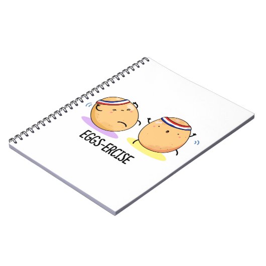 Eggs-ercise Funny Aerobic Eggs Pun Notitieboek (Linkerzijde)