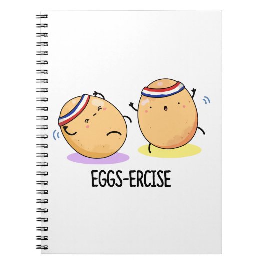 Eggs-ercise Funny Aerobic Eggs Pun Notitieboek (Voorkant)