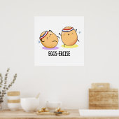Eggs-ercise Funny Aerobic Eggs Pun Poster (Keuken)