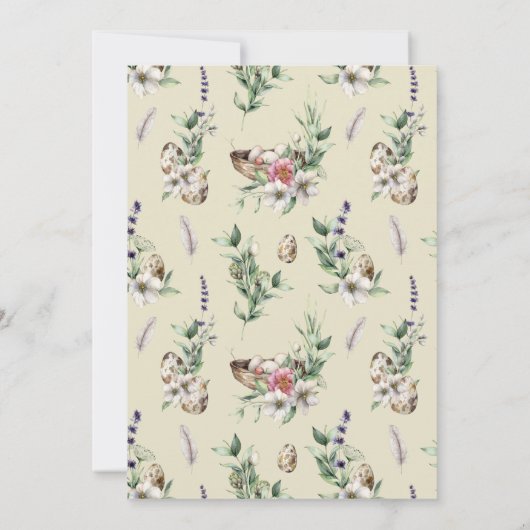 Eggs & Feathers Yellow Nesting Party Baby shower Kaart (Achterkant)