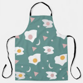 Eggs Moon Stars Dinner Pattern Green Schort (Voorkant)