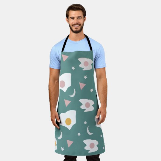 Eggs Moon Stars Dinner Pattern Green Schort (Gedragen)