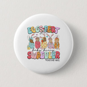 Eggs-pert Baby Paasdag Moeder Baby Verpleegster Ronde Button 5,7 Cm