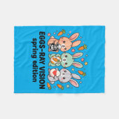Eggs-Ray Lente Editie Grappige Rad Tech Pasen Fleece Deken (Voorkant (Horizontaal))