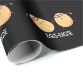 Eggs-recise Funny Aerobic Eggs Pun Dark BG Cadeaupapier (Rol Hoek)