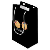 Eggs-recise Funny Aerobic Eggs Pun Dark BG Klein Cadeauzakje (Voorkant Gekanteld)