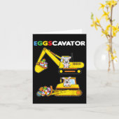 Eggscavator Easter Bunny Rabbit Egg Heavy Kaart (Gele Bloem)