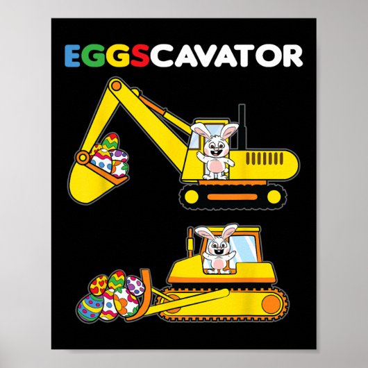 Eggscavator Easter Bunny Rabbit Egg Heavy Poster (Voorkant)