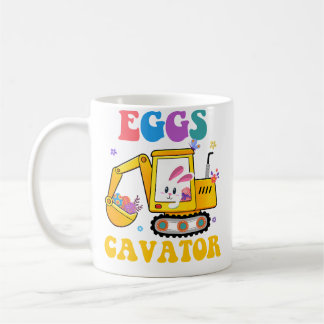 Eggscavator Easter Day Excavator Hunting Egg Bunny Koffiemok
