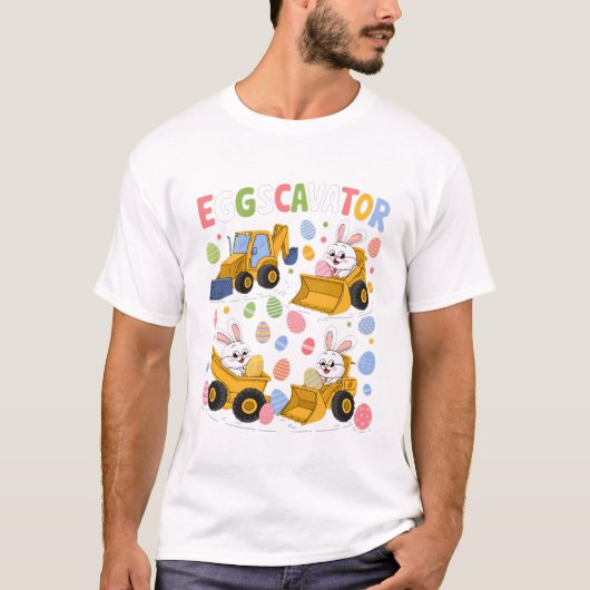 Eggscavator Easter Egg Hunt Bouwwagen T-shirt (Voorkant)