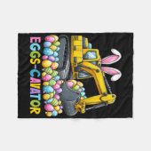 Eggscavator Easter eiershuntconstructietransport Fleece Deken (Voorkant (Horizontaal))