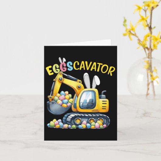 Eggscavator Easter eiershuntconstructietransport Kaart (Gele Bloem)