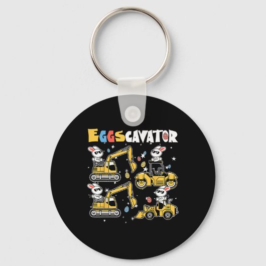 Eggscavator Easter eiershuntconstructietransport Sleutelhanger (Voorkant)