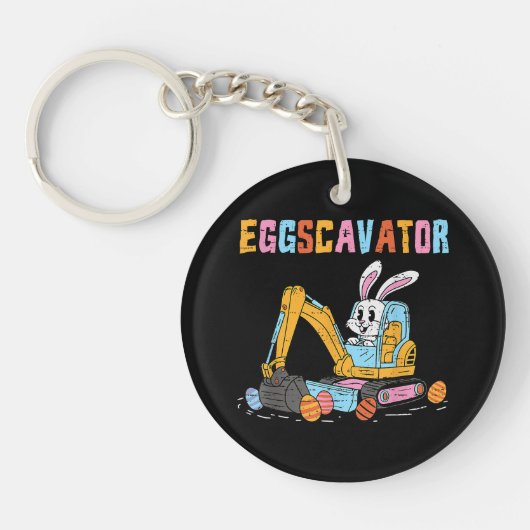 Eggscavator Easter eiershuntconstructietransport Sleutelhanger (Voorkant)