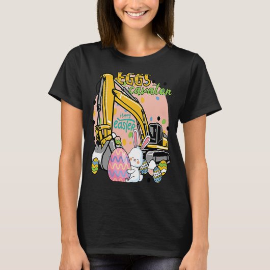 EggsCavator Happy Easter Excavator Hunting Egg Kin T-shirt (Voorkant)