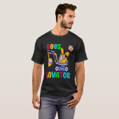 EggsCavator Happy Easter Funny Excavator Hunting E T-shirt (Voorkant volledig)