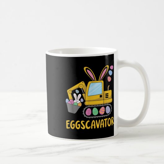Eggscavator Happy Easter Graafmachine Jagen Egg Bo Koffiemok (Rechts)