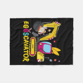 Eggscavator Happy Paast Funny Excavator Hunting E Fleece Deken (Voorkant (Horizontaal))