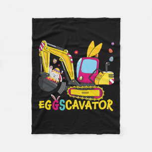 Eggscavator Happy Paast Funny Excavator Hunting E Fleece Deken