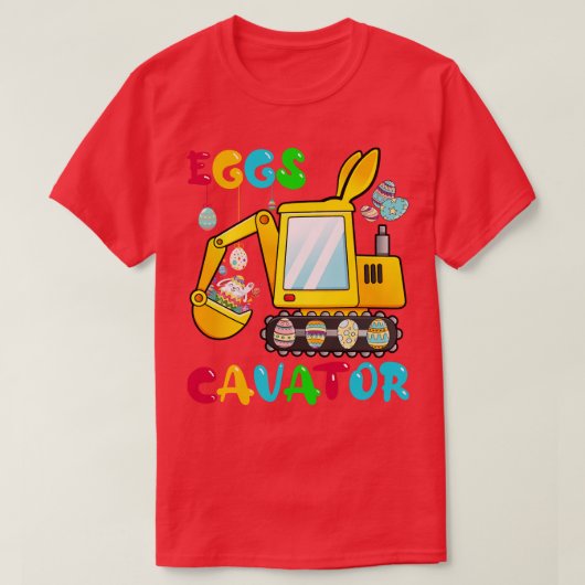 EggsCavator Happy Paast Funny Excavator Hunting E T-shirt (Design voorkant)