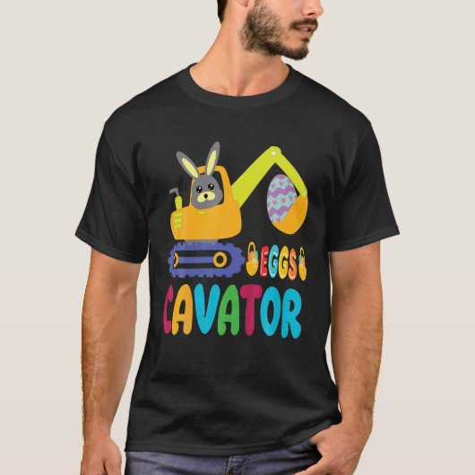 Eggscavator Happy Paast Funny Excavator Hunting E T-shirt (Voorkant)