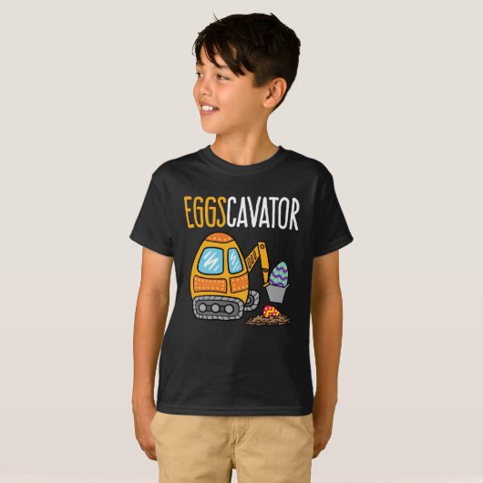 Eggscavator Paasgraafmachine Bouw T-shirt (Voorkant volledig)