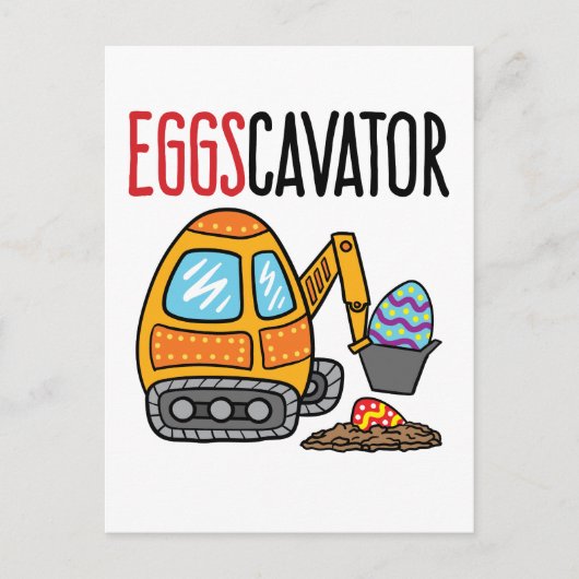 Eggscavator Paasgraafmachine Briefkaart (Voorkant)