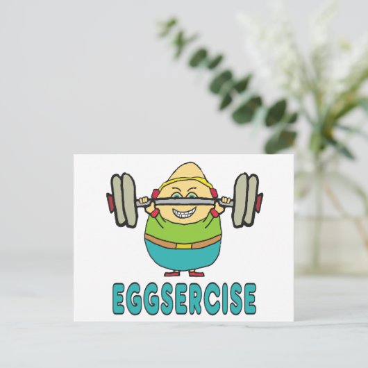 Eggsercise Egg Pun Oefening Briefkaart (Staand voorkant)
