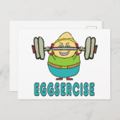 Eggsercise Egg Pun Oefening Briefkaart (Voorkant / Achterkant)