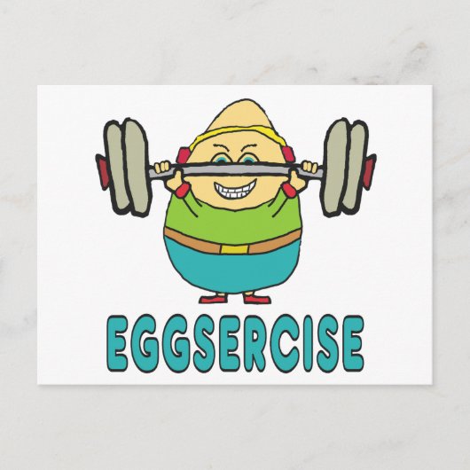 Eggsercise Egg Pun Oefening Briefkaart (Voorkant)