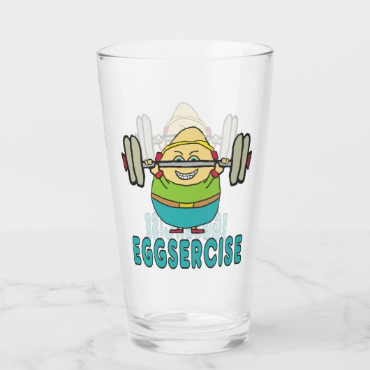 Eggsercise Egg Pun Oefening Glas (Achterkant)
