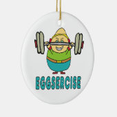 Eggsercise Egg Pun Oefening Keramisch Ornament (Rechts)