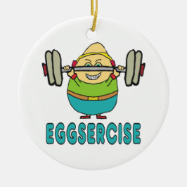 Eggsercise Egg Pun Oefening Keramisch Ornament