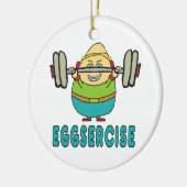 Eggsercise Egg Pun Oefening Keramisch Ornament (Links)