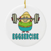 Eggsercise Egg Pun Oefening Keramisch Ornament (Achterkant)