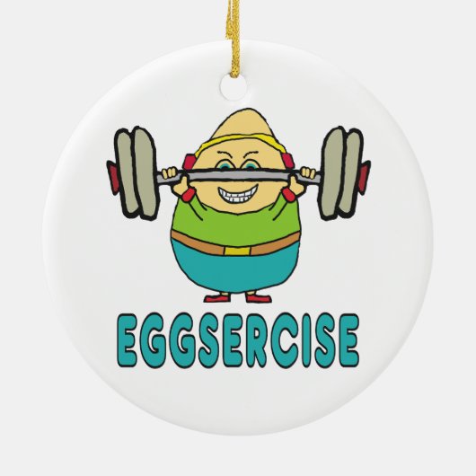 Eggsercise Egg Pun Oefening Keramisch Ornament (Achterkant)