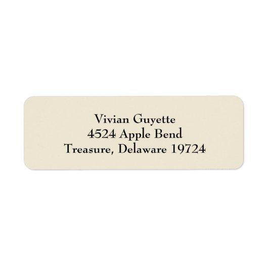 Eggshell beige Simple Plain Return Address Labels (Voorkant)