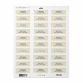 Eggshell beige Simple Plain Return Address Labels (Full Sheet)